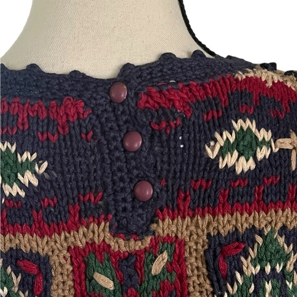 Vintage Cape Isle Chunky hand knitted gorgeous women’s sweater. Size large. - Picture 10 of 13